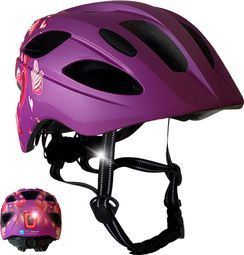 Casque vélo enfant 6-12 ans|Cœur Violet|Crazy Safety|Certifié EN1078