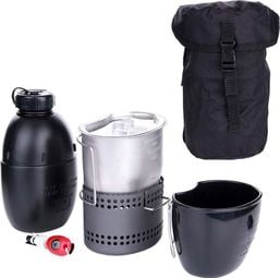 Système de cuisson Bushcraft Dragon avec bouteille d'eau Multi-carburant-Noir