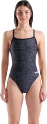 Maillot de Bain Arena Snakeskin Dos Challenge Noir Femme