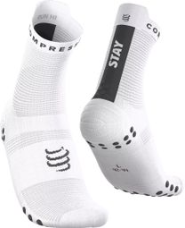 Compressport Pro Racing V4.0 Run High Stay Behind Socks, White/Black