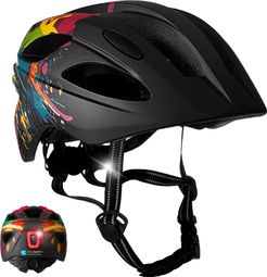 Casque vélo enfant 6-12 ans|Splash Noir|Crazy Safety|Certifié EN1078