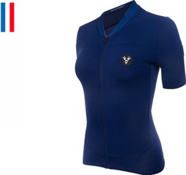 Maillot Manches Courtes Femme LeBram Allos Bleu Coupe Ajustée