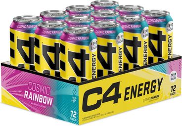 Pack C4 Energy Drink (12x500ml) - Cellucor - Cosmic Rainbow -  Boissons énergétiques