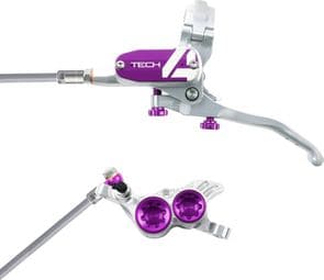 Hope Tech 4 V4 Disc Break - Tubo intrecciato anteriore argento / viola