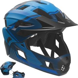 Casque vélo intégral pour enfants 6-12 | Bleu | Crazy Safety | EN1078 Certifié
