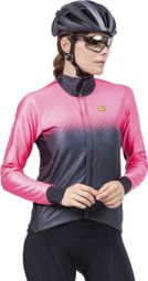 Damen Alé Gradient Long Sleeve Jacket Fluo Pink/Schwarz