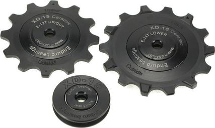 Galets Enduro Bearings 12/14 dents pour Dérailleur Sram Eagle 12 vitesses Noir