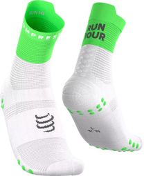Compressport Pro Racing V4.0 Run High Your Race Socks, Green/White