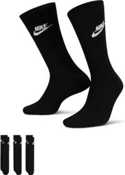 Chaussettes Nike Sportswear Everyday Essential Crew Noir (3 paires)
