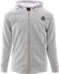 Sweat zippé gris clair enfant Reebok Active