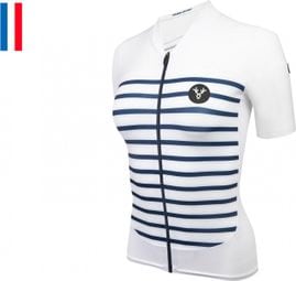 LeBram Ventoux Women's Short Sleeve Jersey White Blue Tailored Fit