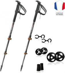 Bâtons de Randonnée télescopiques Carbone / Alu- CIME Erable