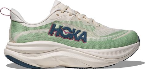 Hoka Skyflow Running Shoes White/Green Women's