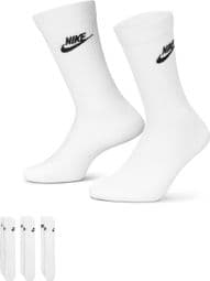 Unisex Nike Sportswear Everyday Essential Crew Witte Sokken (x3)