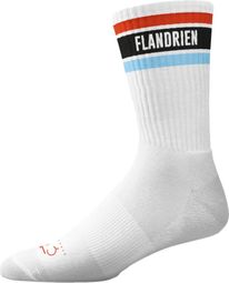 Çois Flandrien Retro Crew Socks White