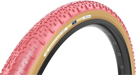 Pneu Gravel Panaracer GravelKing X1 Limited Color Edition 700 mm Tubeless Ready Souple ZSG Gravel Compound BeadLock TuffTex Rose Sakura Flancs Beiges