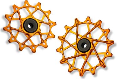 Paar Garbaruk Derailleurwieltjes voor Sram 11/12v Oranje