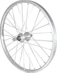 ROUE 20  VTT ARRIERE JANTE ALU SIMPLE PAROI ARGENT FREIN PATIN MOYEU ALU ECROUS ROUE LIBRE 5/6/7V.