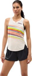 Camiseta sin mangas Hoka Race Day Blanca Mujer