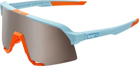 100% S3 Soft Tact Azul / Naranja - Lentes HiPER Espejo Plata