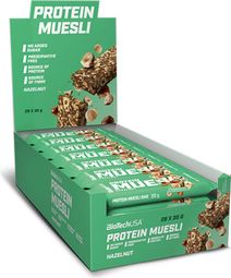 Boîte De Barres Protein Muesli (28x30g) - Biotech Usa - Noisette -  Barres Protéinées