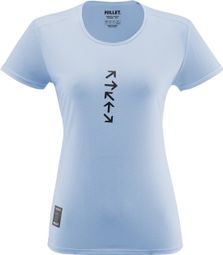T-Shirt de Trail Femme Millet Intense Print Bleu Clair