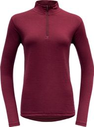 Unterhemd Langarm Devold Breeze Half Zip Neck Rot Damen