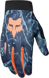 Fox Ranger Image Print Blue Long Mountain Bike Gloves