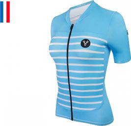 LeBram Ventoux Women's Short Sleeve Jersey Sky Blue Fitted