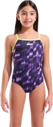Costume da bagno Arena Wave viola/verde da bambina