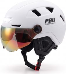 Speed Pedelec helmet with visor and ear protectors, white