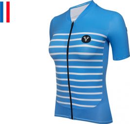 LeBram Ventoux Women's Short Sleeve Jersey Azure Blue Tailored Fit