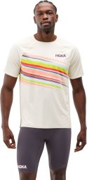 Hoka Race Day T-shirt met korte mouwen voor heren, wit