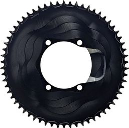 Alugear Aero Round 110 BCD 4-screw Asymmetric Shimano 12-speed chainring Blackj