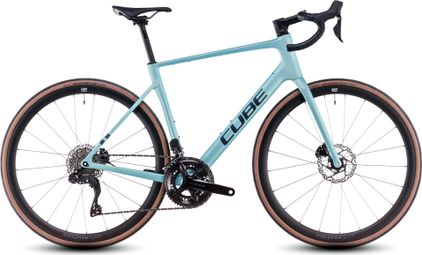 Vélo de Route Cube Attain C:62 SLX Shimano 105 Di2 12V 700 mm Bleu Lagoon 2025