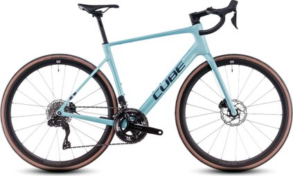 Vélo de Route Cube Attain C:62 SLX Shimano 105 Di2 12V 700 mm Bleu Lagoon 2025