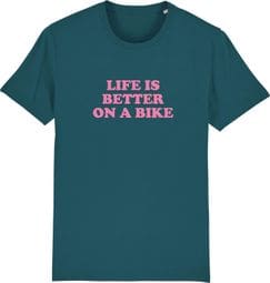 Çois Unisex T-Shirt 'Life is Better on a Bike' Grün