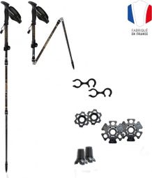 Bâton Grande Randonnée Pliable - FLASHLOCK CARBONE MK2 - AMBRE