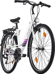 VTC Femme 28'' Ravenna 50 Blanc V-Brakes TC 45 cm 21 Vitesses DaCapo