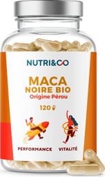 Maca Noire BIO du Pérou Hautement Dosé – Force  Energie – 120 Gélules