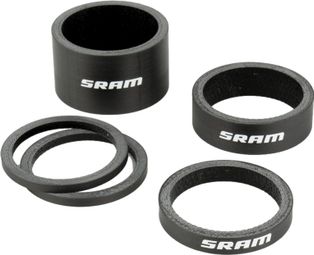 Sram Carbon Headset Spacers Zwart Wit Logo (2,5 x2 - 5 - 10 en 20 mm)