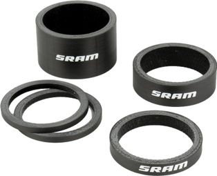 Entretoises de Direction Sram Carbon Noir Logo Blanc (2.5 x2 - 5 - 10 et 20 mm)