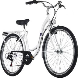VTC Femme 28'' Ravenna 6 Blanc V-Brakes TC 48 cm 6 Vitesses DaCapo