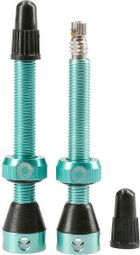 TUBOLIGHT paire de valves tubeless 50mm VTT turquoises