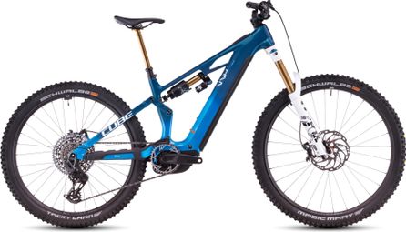 VTT Électrique Tout-Suspendu Cube Stereo Hybrid One77 HPC AT 800 Sram X0 Eagle AXS 12V 800 Wh 29''/27.5'' Bleu Actionteam 2025