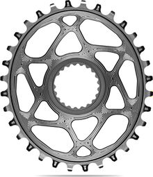 Plateau Narrow Wide Ovale AbsoluteBlack Mono Direct Mount Chainring pour Transmissions Shimano 12 V Gris