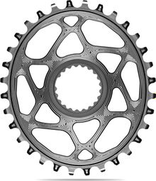 Plateau Narrow Wide Ovale AbsoluteBlack Mono Direct Mount Chainring pour Transmissions Shimano 12 V Gris