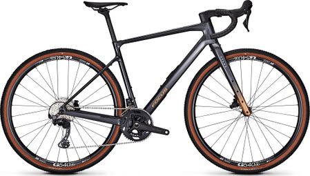 Focus Atlas 8.7 Gravel Bike with Shimano GRX 12-speed drivetrain, 700 mm handlebar, Gray/Brown, 2026