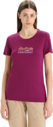 Icebreaker Tech Lite II Mountain Geology Women's Merino Short Sleeve T-Shirt Purple