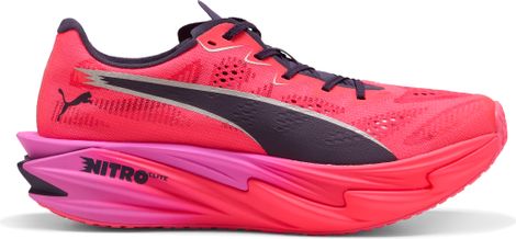 Puma Deviate Nitro Elite 4 Hyrox Roze/Blauwe hardloopschoenen voor dames